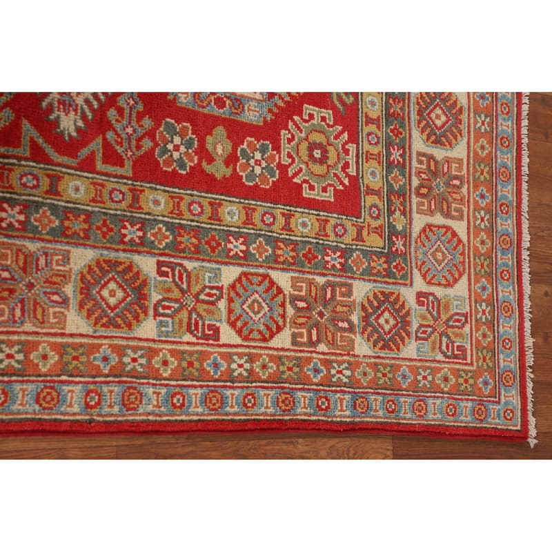 Oriental Red Kazak Area Rug Handmade Traditional Wool Carpet - 4'9" x 6'7"