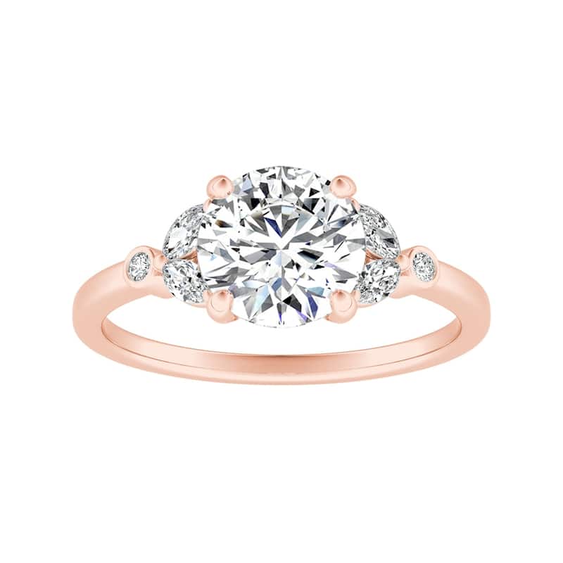 Auriya 14k Gold 1 1/2ctw Vintage Floral Moissanite and Diamond Engagement Ring 1/4ctw