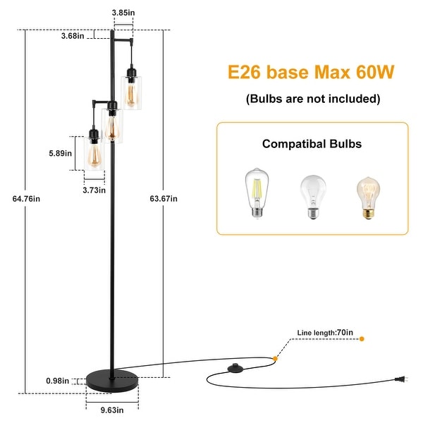 Floor lamp with bubble glass shade new arrivals
