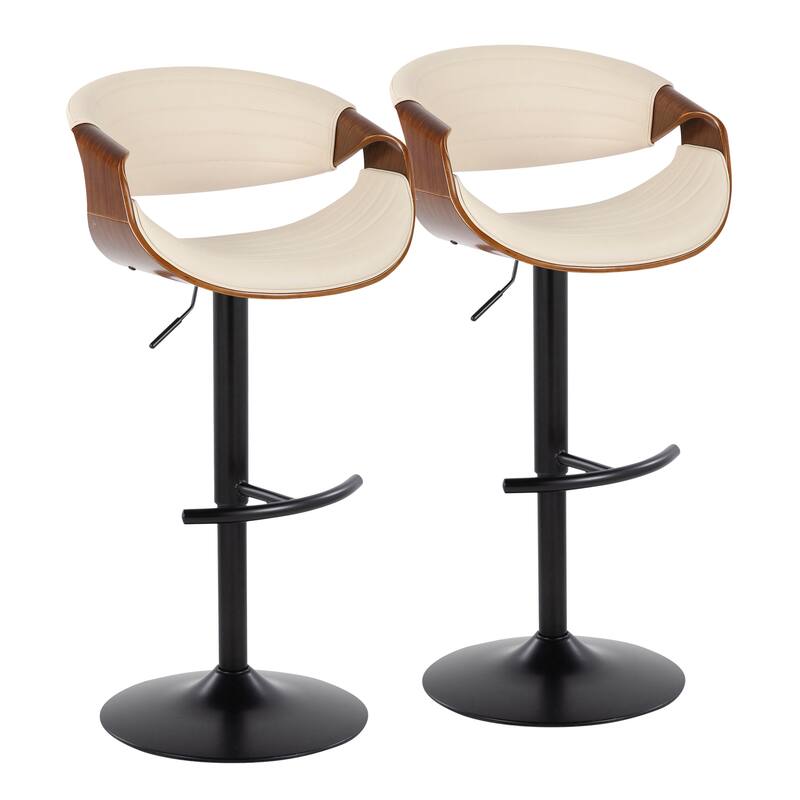 Carson Carrington Kanteborg Adjustable Bar Stool with Rounded T Footrest (Set of 2)