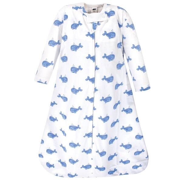 slide 1 of 1, Hudson Baby Infant Boy Long Sleeve Cotton Jersey Sleeping Bag, Blue Whale 0-6 Months - Blue Whale