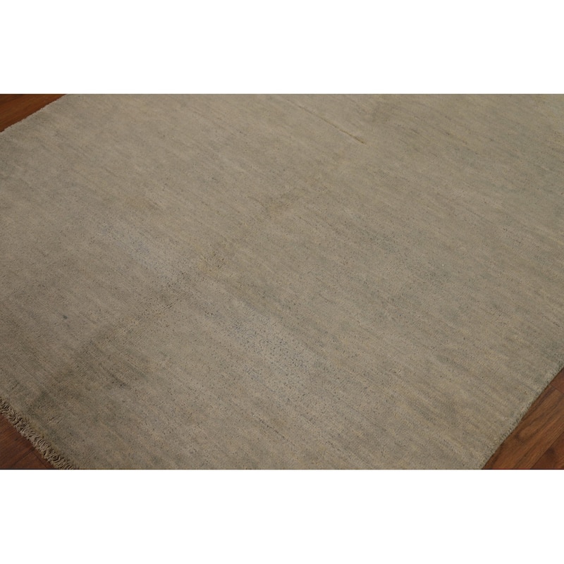 Modern Gabbeh Accent Rug Handmade Wool Carpet - 4'0"x 5'9"