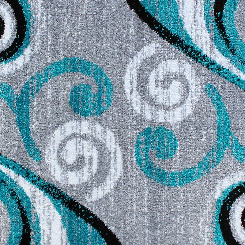 Modern Distressed Swirl Abstract Style Indoor Area Rug
