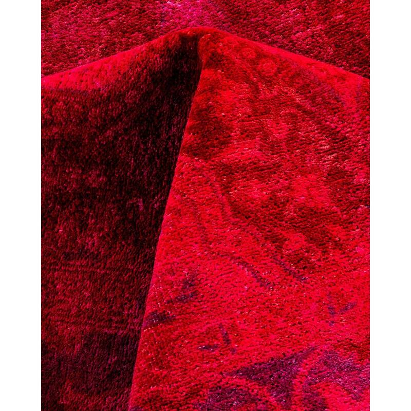 Overdyed, One-of-a-Kind Hand-Knotted Area Rug - Orange - 5' 10" x 8' 5"