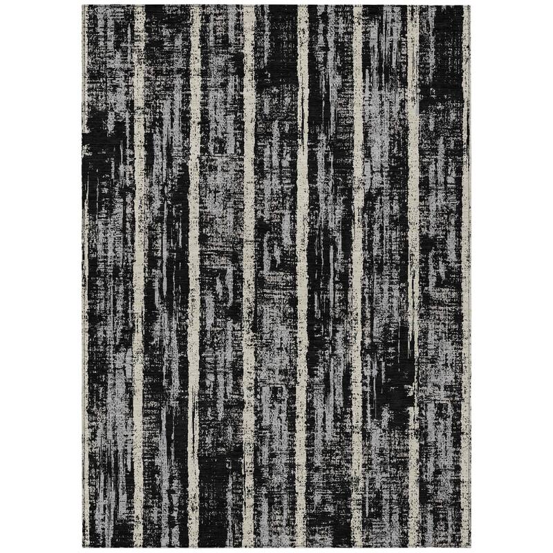 HomeRoots Striped Transitional Rectangle Outdoor Rug