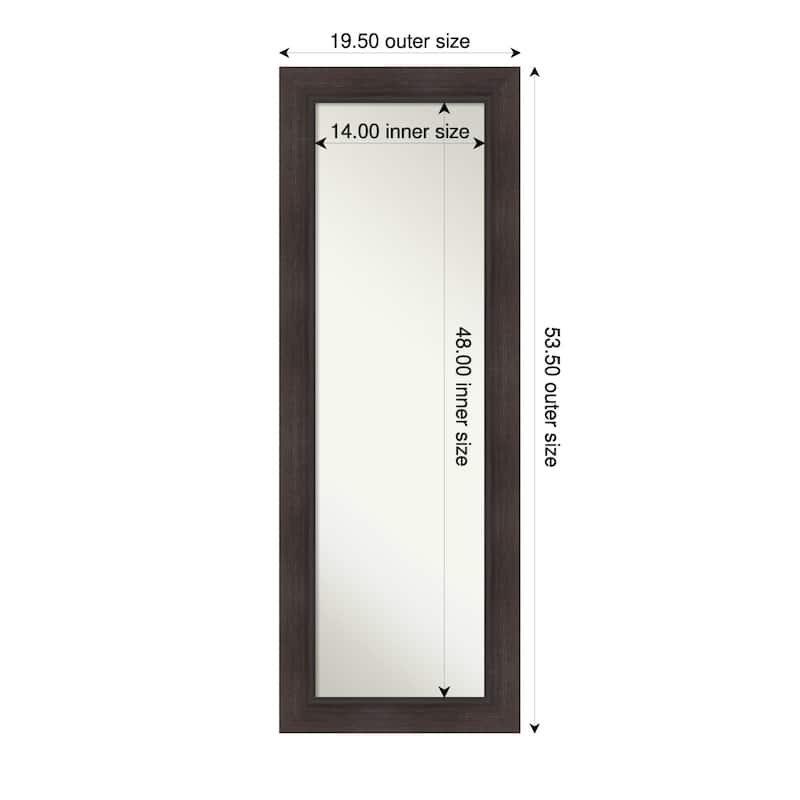 Sloped Non-Beveled Framed Full-Length On the Door Mirror - 20 x 54 in - Sloped Espresso