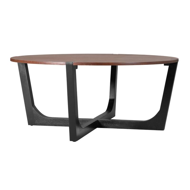 Versatile Coffee Table with X-Cross and Round Tabletop