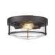 preview thumbnail 1 of 11, 2-Light Farmhouse Flush Mount Ceiling Lights with Seeded Glass Oil Rubbed Bronze