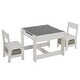 preview thumbnail 9 of 14, Wooden 3 Pcs Kids' Table & Chair Sets Grey