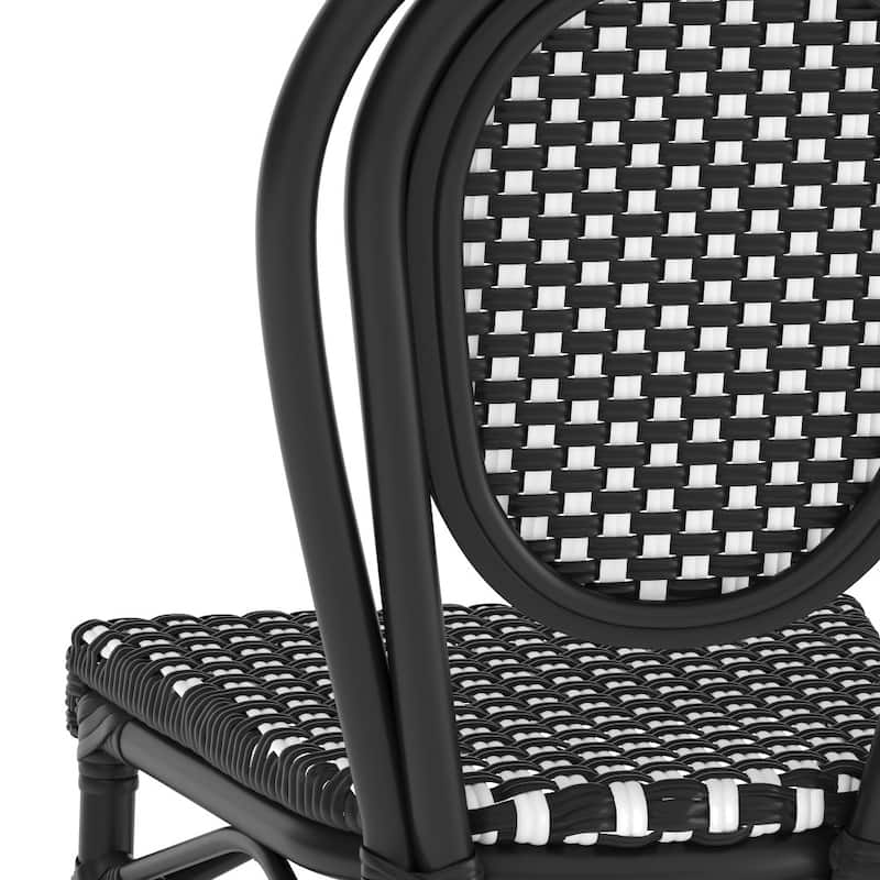 All-Weather Commercial Paris Chair with Black Metal Frame