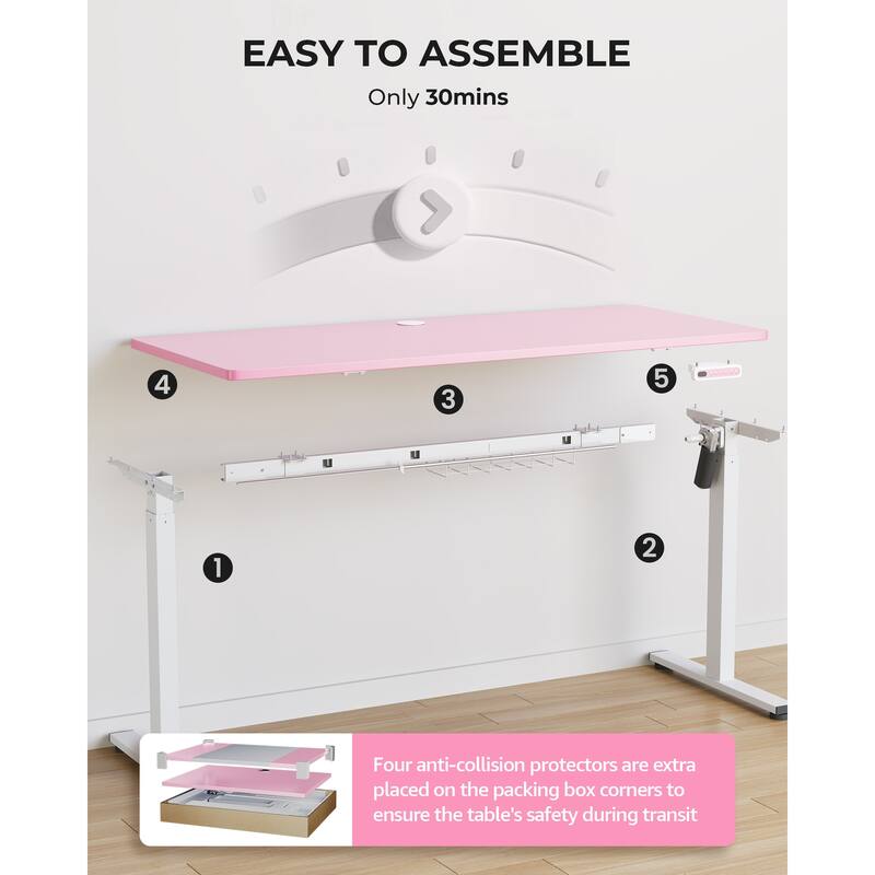 SIAGO 48 x 24 Inch Computer Desk Height Adjustable Electric Sit Stand Up Desk