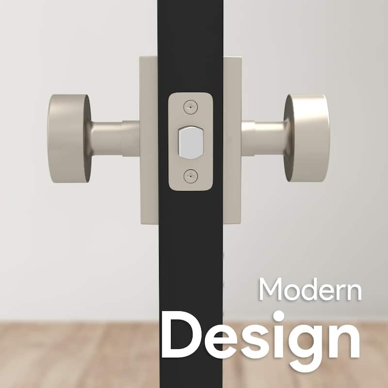 Modern Mega Handles LAURA Keyless Reversible Round Passage Door Knob for Hallway, Closet, Bathroom, Easy Install