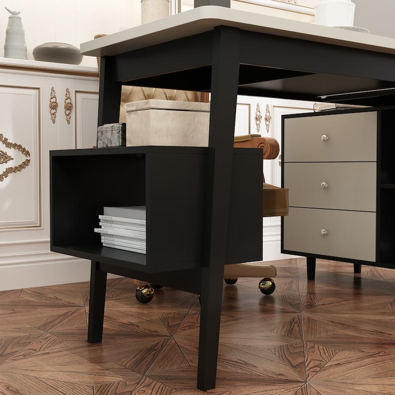 Office Desk 55.1"Large Executive Desk Computer Desk Simple Workstation