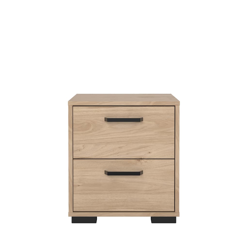 Porch & Den Sofia 2 Drawer Nightstand, Jackson Hickory