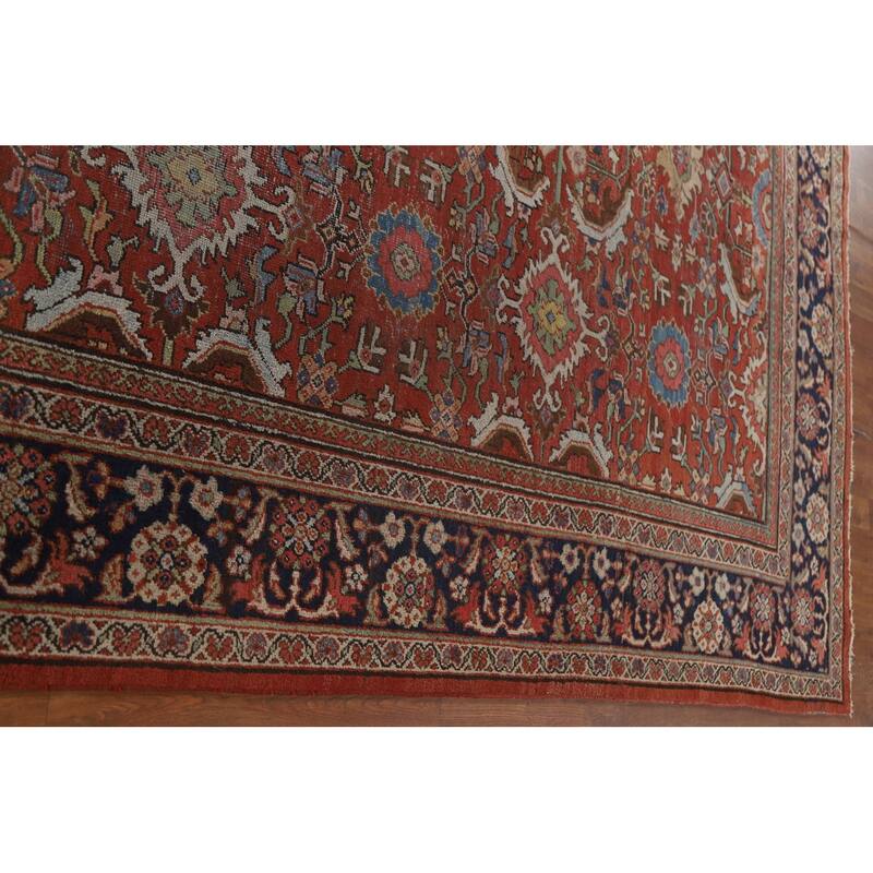 Pre-1900 Antique Mahal Persian Area Rug Handmade Wool Carpet - 7'11"x 11'2"
