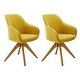 preview thumbnail 2 of 28, Art Leon Swivel Dining Chairs with Wood Legs (Set of 2) Yellow