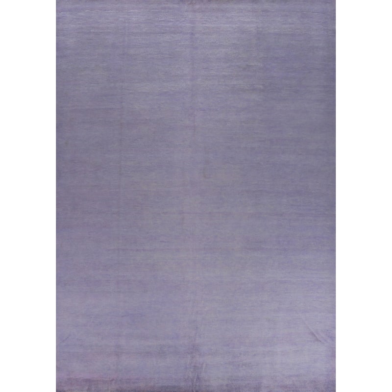 Hand Knotted Oriental 100% Wool Carpet Modern Solid Purples Gabbeh Area Rug - 12' 8'' X 10' 0''