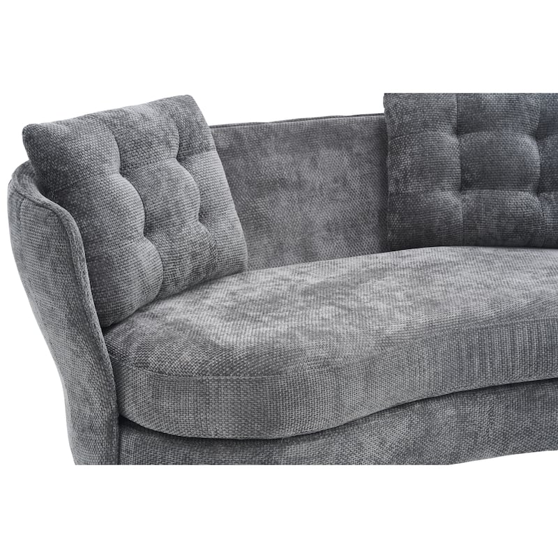 Modern Upholstered Loveseat Sofa with Golden Metal Legs