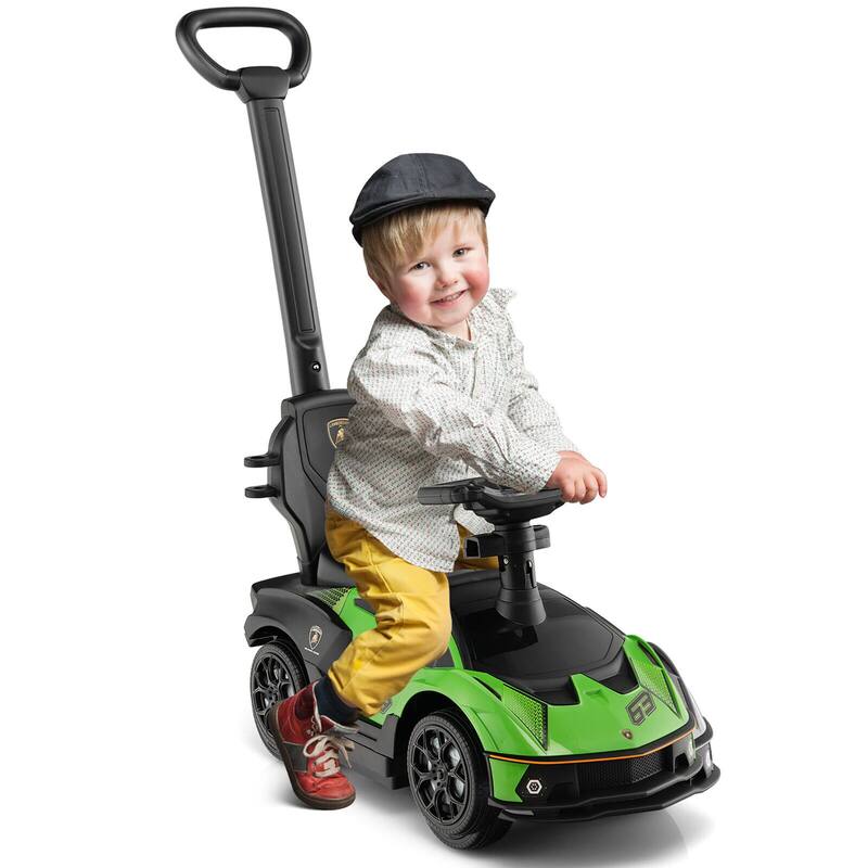 Gymax 3-in-1 Licensed Lamborghini Ride on Push Car Stroller Sliding