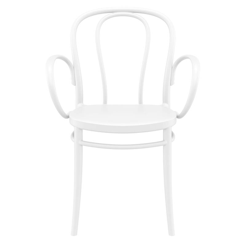 33.5" White Stackable Patio XL Dining Armchair