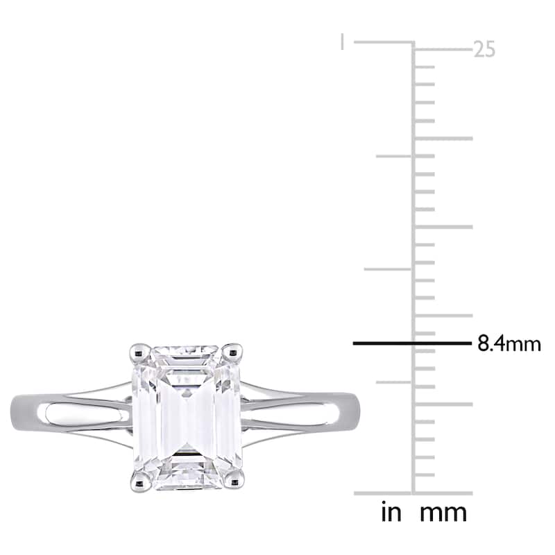 Miadora 2ct DEW Octagon-cut Moissanite Solitaire Engagement Ring in 14k White Gold