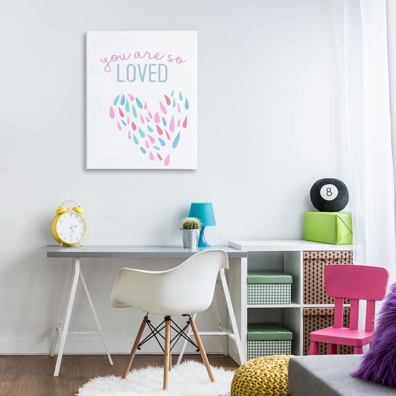 Stupell So Loved Abstract Heart Canvas Wall Art Design By Kim Allen
