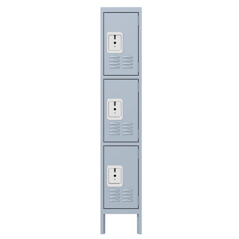 66"H Metal Lockers For Employees With 3 Door Storage Locker For Employees Gym School Home Office Garage-Assembly Required