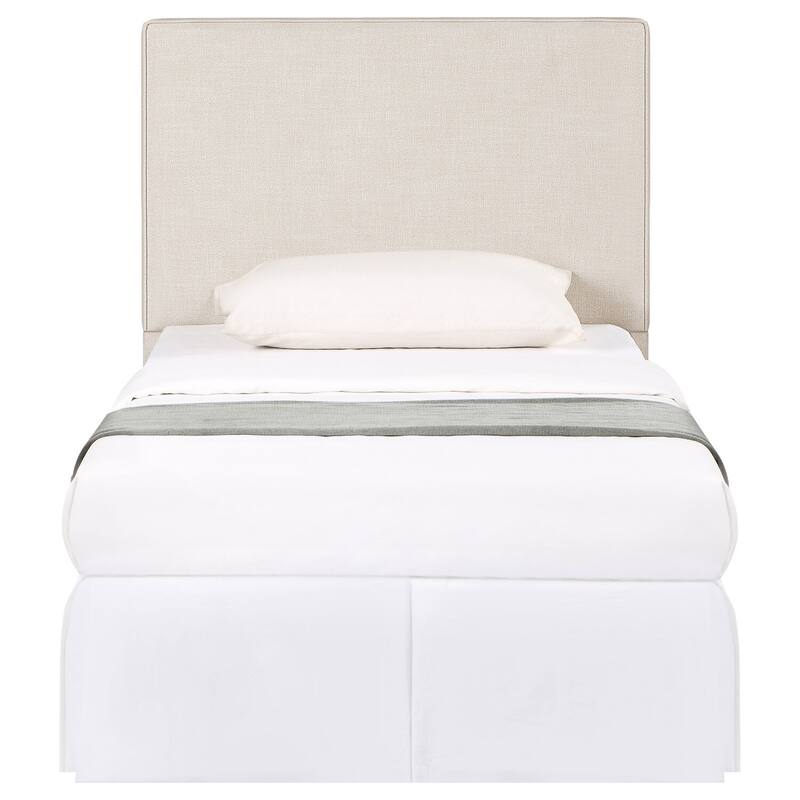 Rectangular Upholstered Headboard in Sand Fabric with Soft Foam Padding and Contemporary Look