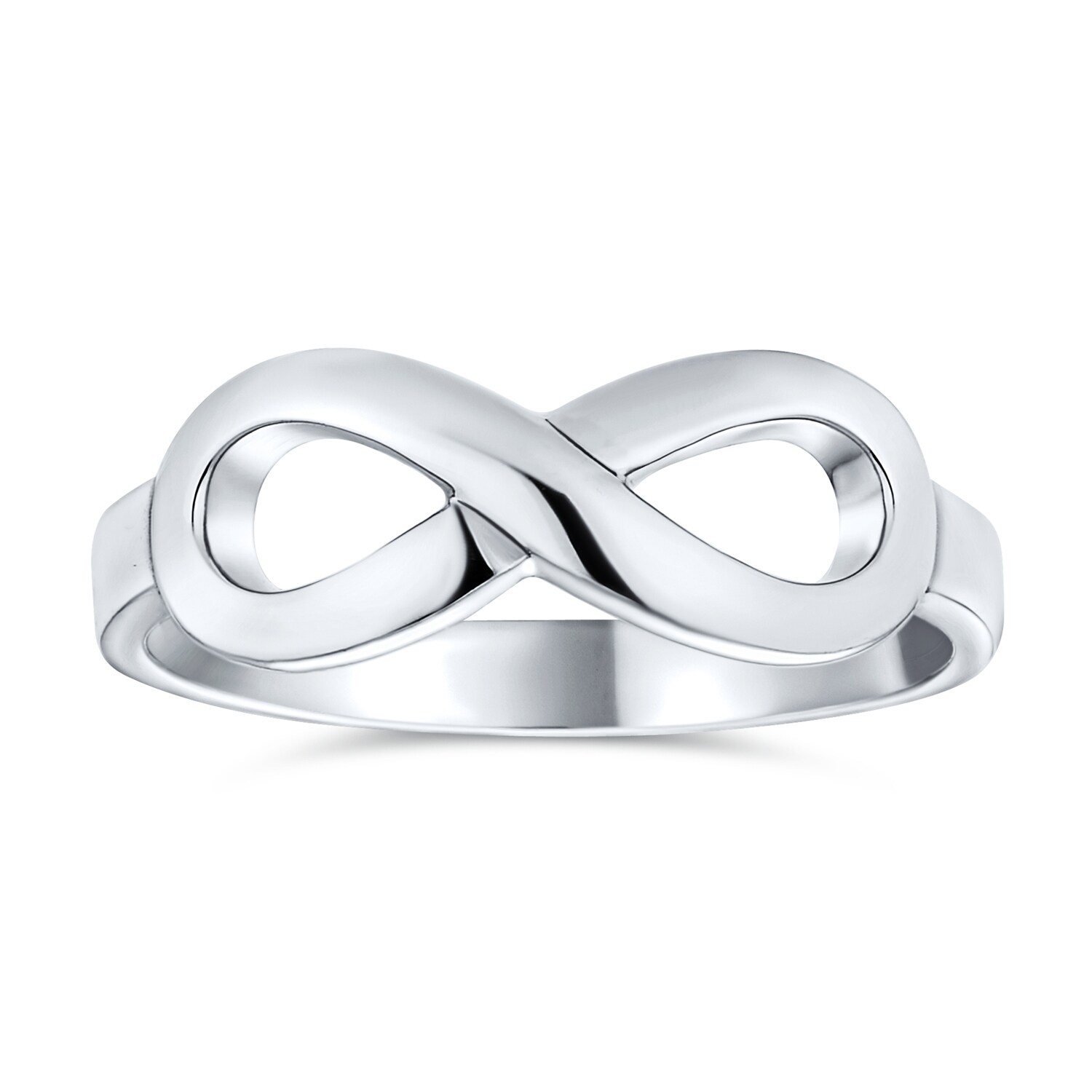 Best Friends BFF Love Knot Infinity Band Ring 925 Sterling Silver