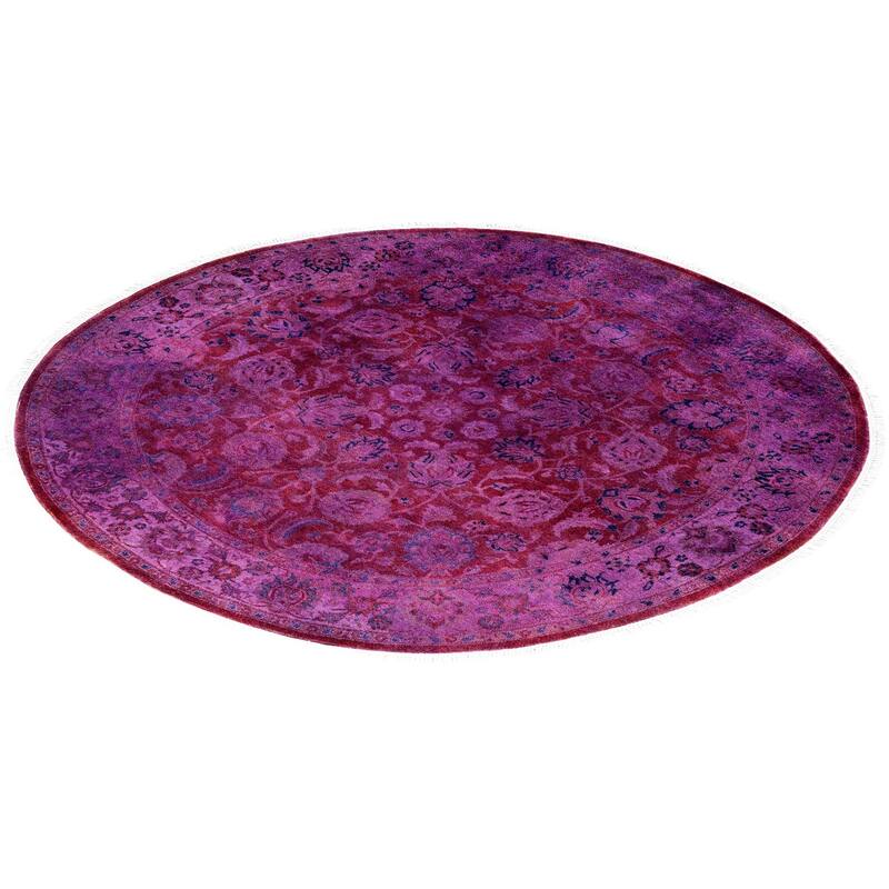 Fine Vibrance One-of-a-Kind Hand-Knotted Area Rug - Pink, 5' 1" x 5' 1" - 5' 1" x 5' 1"