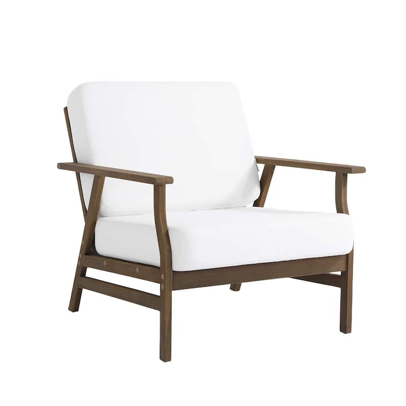2 Set Outdoor Club Chairs with Cushions Acacia Wood Patio Chairs