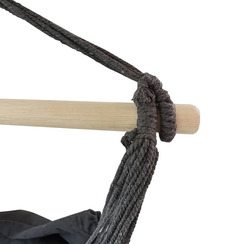 ALEKO Patio Hanging Rope Swing Hammock Chair Side Pocket Supports up to 440 lbs