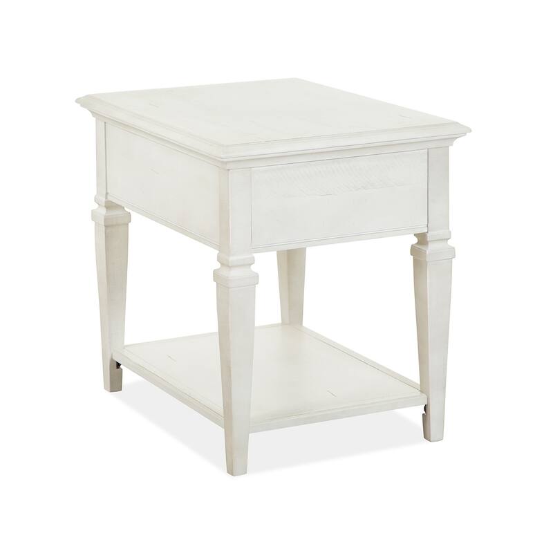 Magnussen Home Newport Alabaster Rectangular End Table - 20''W x 26''D x 24''H
