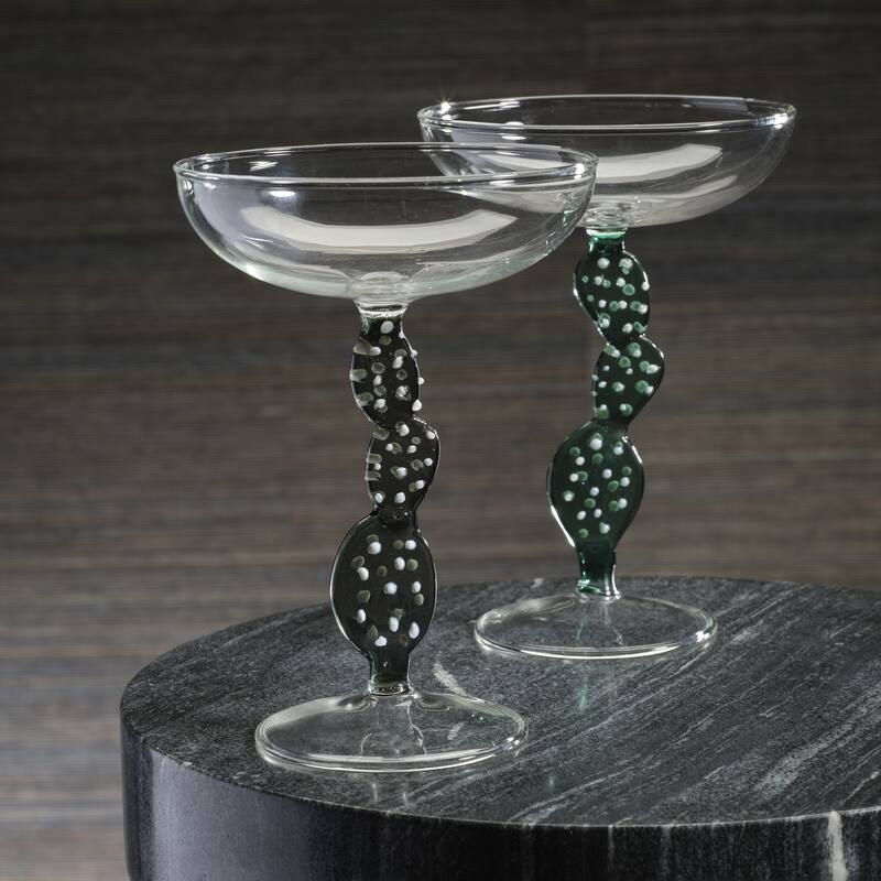 Climbing Cacti Tequila Cocktail Glasses, Set of 4