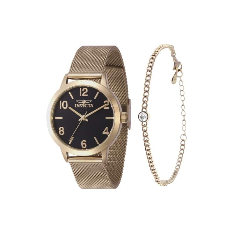 Invicta Women's 47277 Wildflower Quartz 3 Hand Black Dial Watch