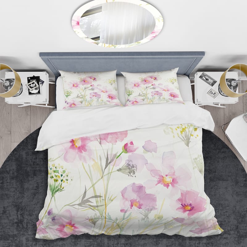 Designart 'Shabby Flower IV' Shabby Bedding Set - Duvet Cover & Shams