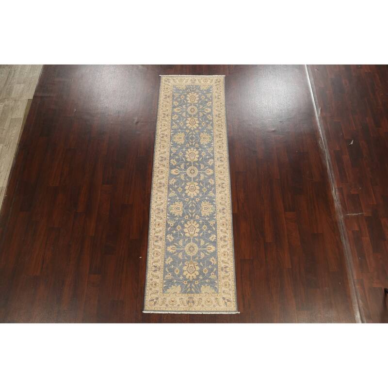 Peshawar Chobi Oriental Vegetable Dye Wool Runner Rug Hand-knotted - 2'10" x 9'9"