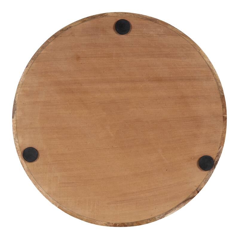 Kate and Laurel Ehrens Round Decorative Wood Tray