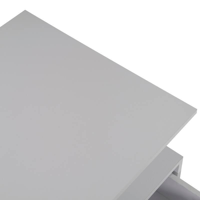 Modern White Rectangular LED Lights Coffee Table