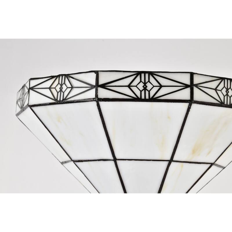 Tiffany-style Mission-style White Torchiere