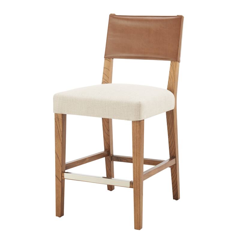 NPD Furniture Kylo Faux Leather/Fabric Counter Stool - Borneo Chocolate/Meridien Cream