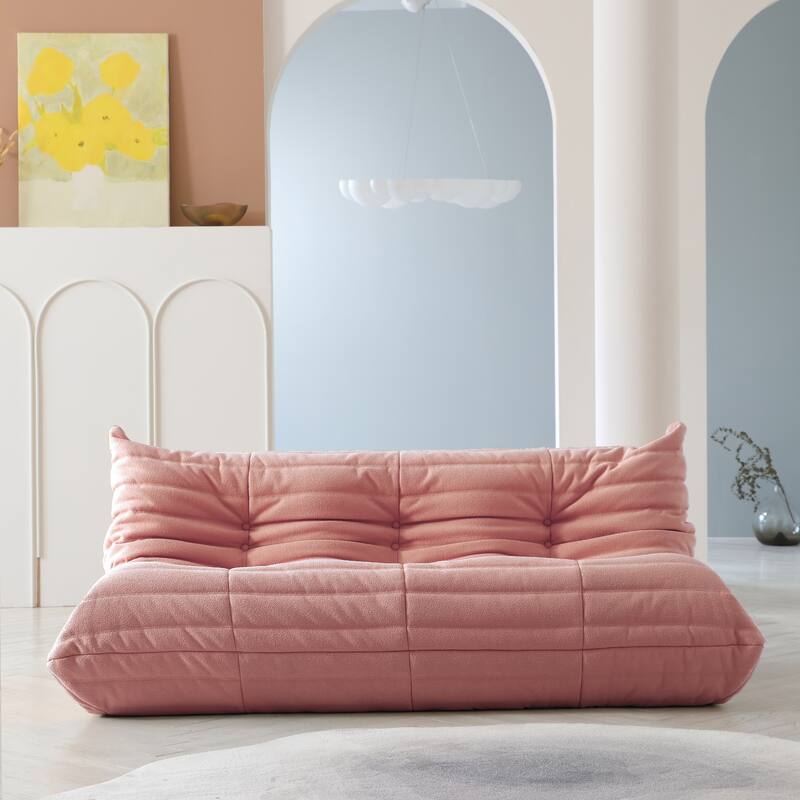 Comfy Lazy Floor Sofa Couch,Teddy Velvet Bean Bag Chairs for Living