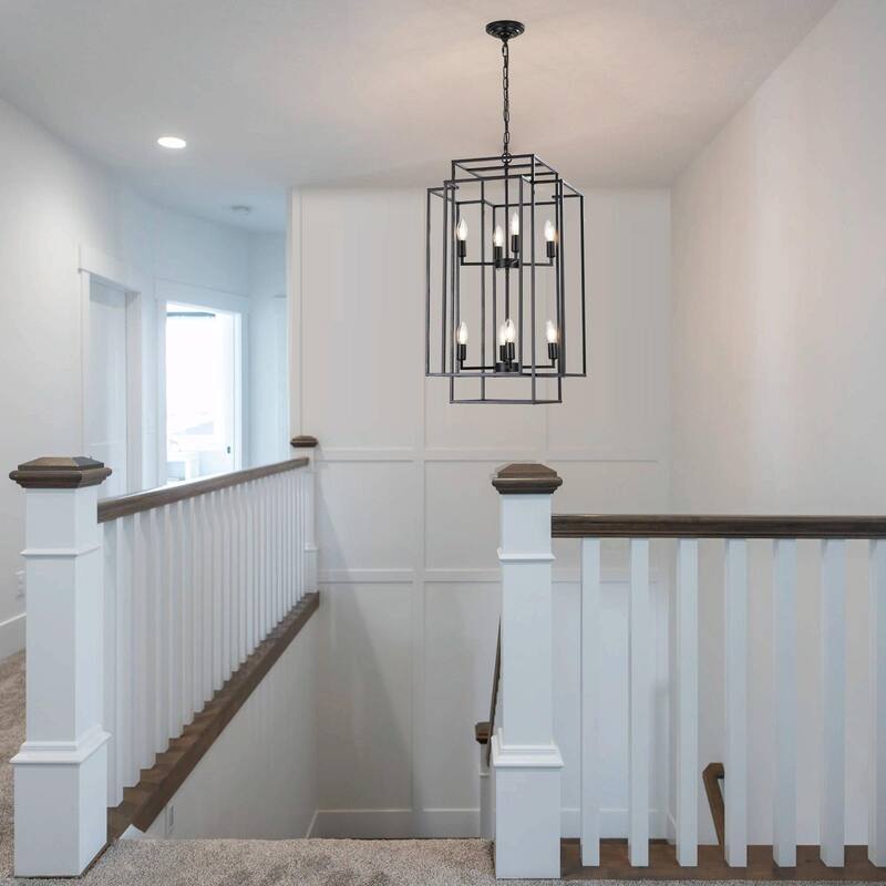 Industrial Farmhouse Hanging Chandelier with 8 Lights