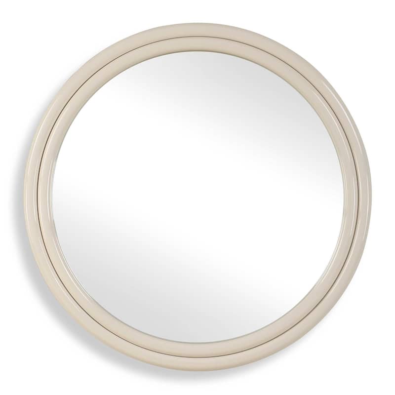 Uttermost 08262 Florian 38-1/2" Diameter Circular Flat Iron Framed - Gloss Warm White - Gloss Warm White