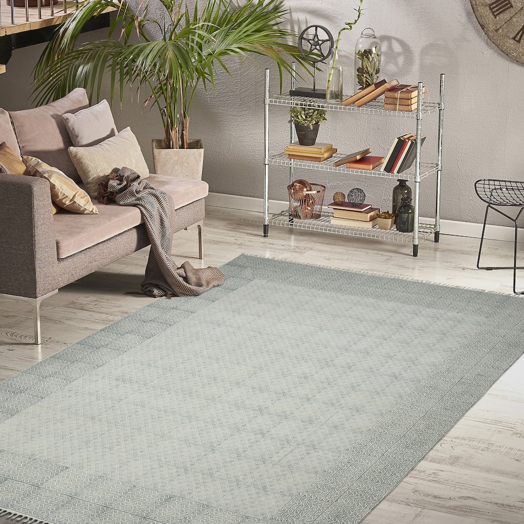 Estra Handmade Flatweave Natural Fiber Cotton Rug