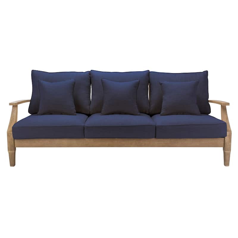 SAFAVIEH Couture Martinique Wood Patio Sofa - 82"W x 35"D x 32"H