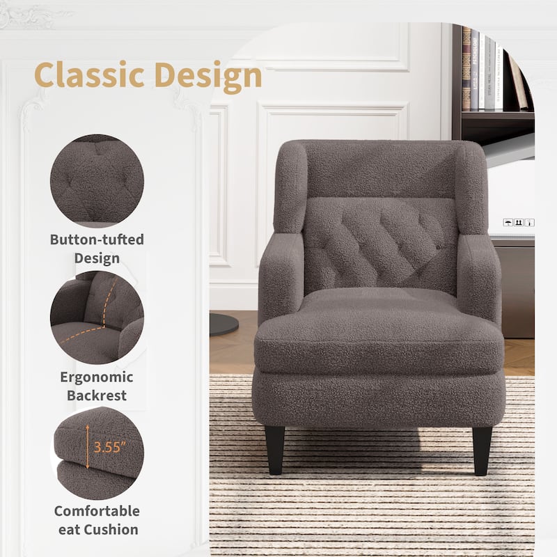 Brown 35.25" Upholstered Arm Chair