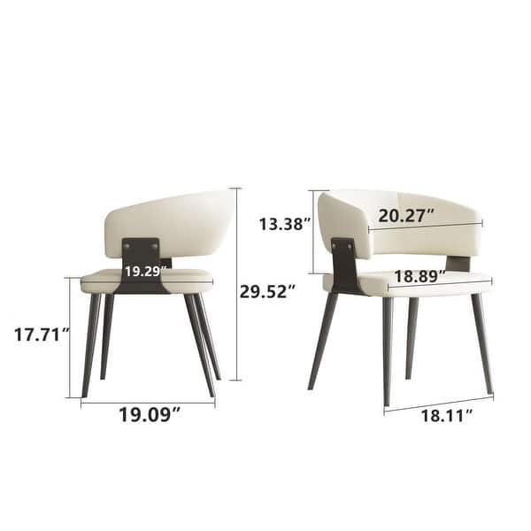 dimension image slide 2 of 3, Modern 2 Piece Chair Set Versatile and Elegant Chairs for Home and Office