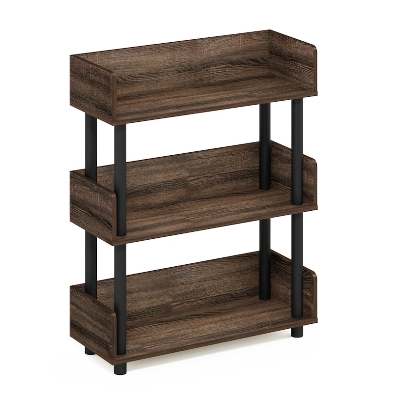 Furinno Turn-N-Tube 3-Tier Toolless Freestanding Multipurposes Display Rack, Espresso - Walnut