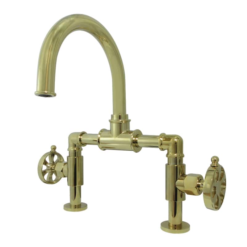 Kingston Brass Belknap Bridge Bathroom Faucet - Polished Brass